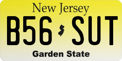 NJ license plate B56SUT