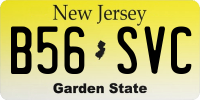 NJ license plate B56SVC