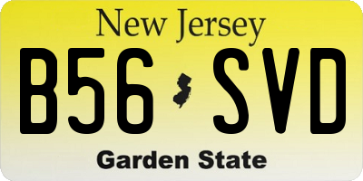 NJ license plate B56SVD
