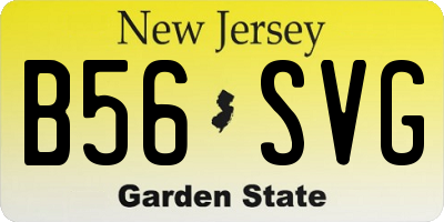 NJ license plate B56SVG