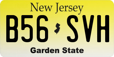 NJ license plate B56SVH