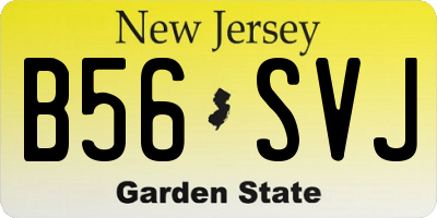 NJ license plate B56SVJ