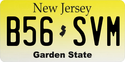 NJ license plate B56SVM