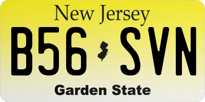 NJ license plate B56SVN