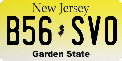 NJ license plate B56SVO
