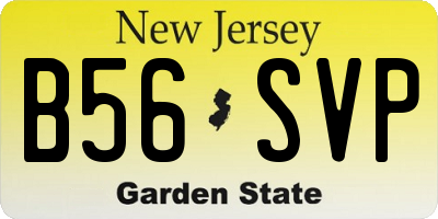 NJ license plate B56SVP