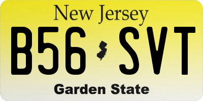 NJ license plate B56SVT