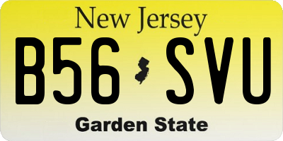 NJ license plate B56SVU