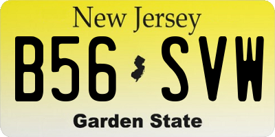 NJ license plate B56SVW