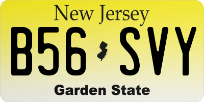 NJ license plate B56SVY