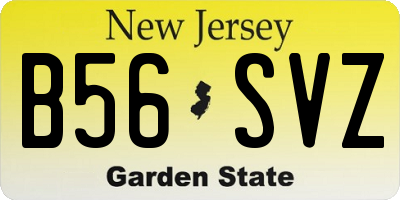 NJ license plate B56SVZ