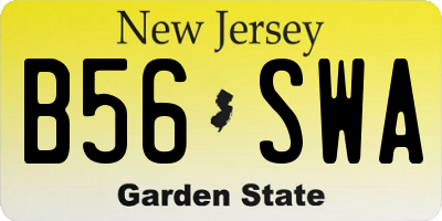 NJ license plate B56SWA