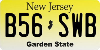 NJ license plate B56SWB