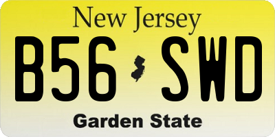 NJ license plate B56SWD
