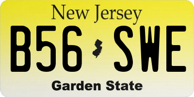 NJ license plate B56SWE