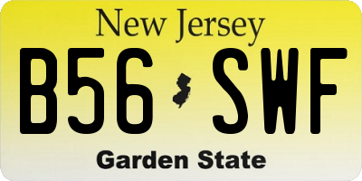 NJ license plate B56SWF