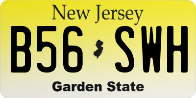 NJ license plate B56SWH