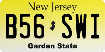 NJ license plate B56SWI