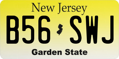 NJ license plate B56SWJ