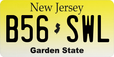 NJ license plate B56SWL