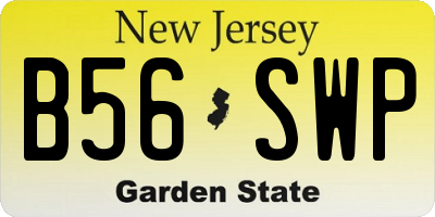 NJ license plate B56SWP