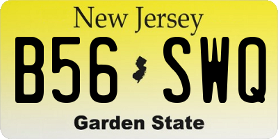 NJ license plate B56SWQ