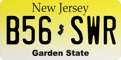 NJ license plate B56SWR