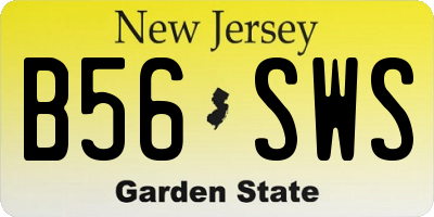 NJ license plate B56SWS