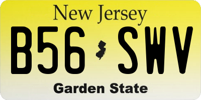 NJ license plate B56SWV