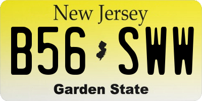 NJ license plate B56SWW