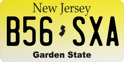 NJ license plate B56SXA