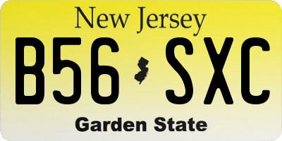 NJ license plate B56SXC
