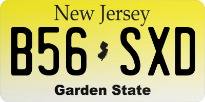 NJ license plate B56SXD