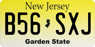 NJ license plate B56SXJ