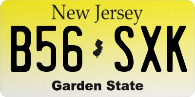 NJ license plate B56SXK
