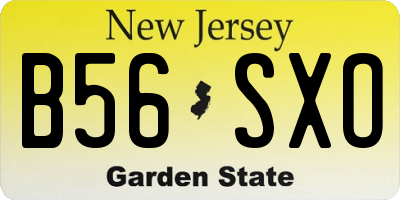 NJ license plate B56SXO