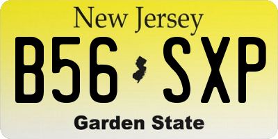 NJ license plate B56SXP