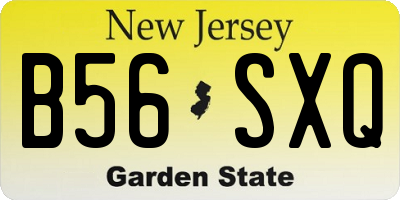 NJ license plate B56SXQ