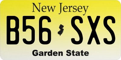 NJ license plate B56SXS