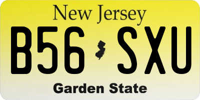 NJ license plate B56SXU