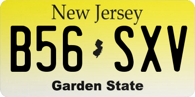 NJ license plate B56SXV