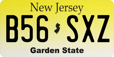 NJ license plate B56SXZ