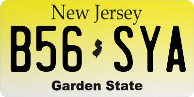NJ license plate B56SYA