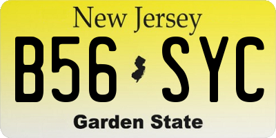 NJ license plate B56SYC