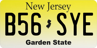 NJ license plate B56SYE