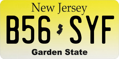 NJ license plate B56SYF