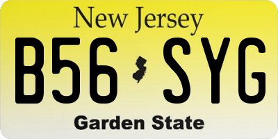 NJ license plate B56SYG