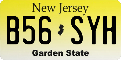 NJ license plate B56SYH