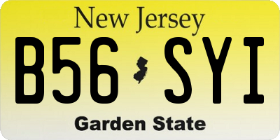 NJ license plate B56SYI