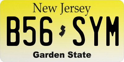 NJ license plate B56SYM
